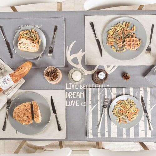 Nordic rural Plant Elk Table decor 5122 Retro Coffee Restaurant Dining Wedding TV Thick Linen Tablecloth Cover Home Decorative