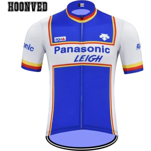 Pro Team racing Man Panasonic Retro Cycling Jersey Short Sleeves Clothing classic Summer Riding sweater maillot ciclismo hombre