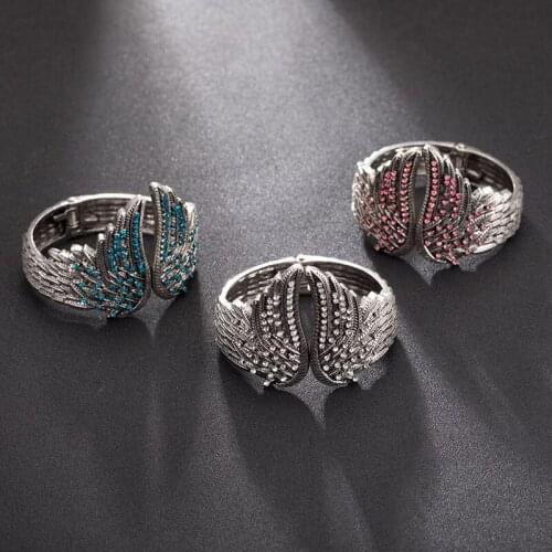 Five-color Angel Wings Bracelet Vintage Feather Charm Bracelet Wristband For Men Fashion Vintage Jewelry Men Boy Jewelry