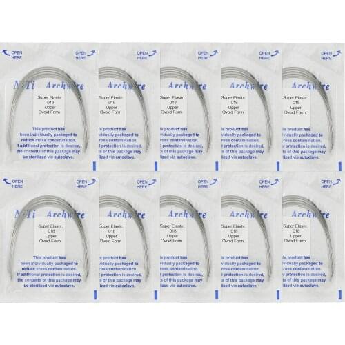 Dental Orthodontic Super Elastic Niti Arch Wire Round Wire Ovoid Form 018 Upper 100 pcs