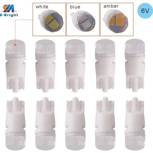 T10 Ceramic 6V 6.3V DC 194 168 W5W 158 175 2825 LED Light Bulbs for Pinball Machine Warm White Amber White Blue Red Green 10PCS