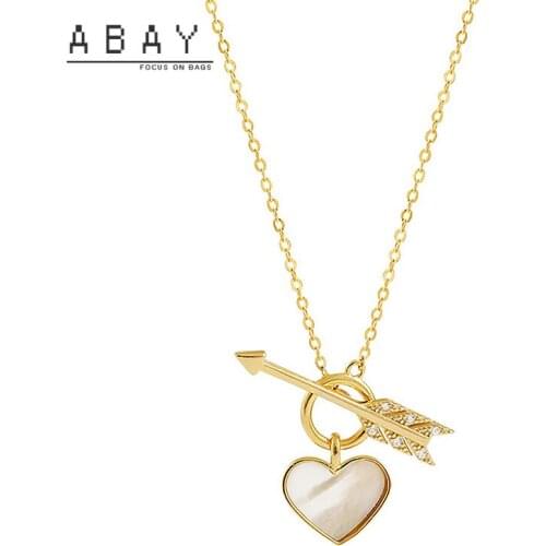 Temperament Arrow Through Heart Shell Love Clavicle Chain Women New Fashion Elegant Simple Gold Design Sense Trend Neck Fashion