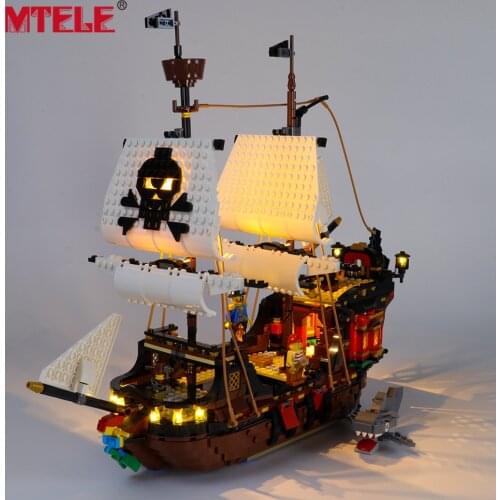 MTELE Brand LED Light Up Kit For CREATOR Pirate Ship Toys Lighting Set Compatible With 31109