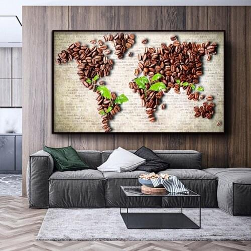 Wonderful World Map Canvas Wall Art Prints Travel Posters Abstract Painting for Living Room Bedroom Nordic Style Pictures Decor