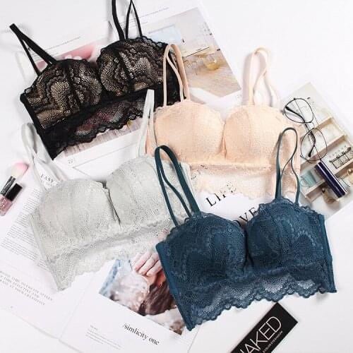 Ladies Seamless Bra Womens Underwear Adjustable Shoulder Strap Sexy Lace Bras Push Up Gather Bra No Rims Brassiere Intimates