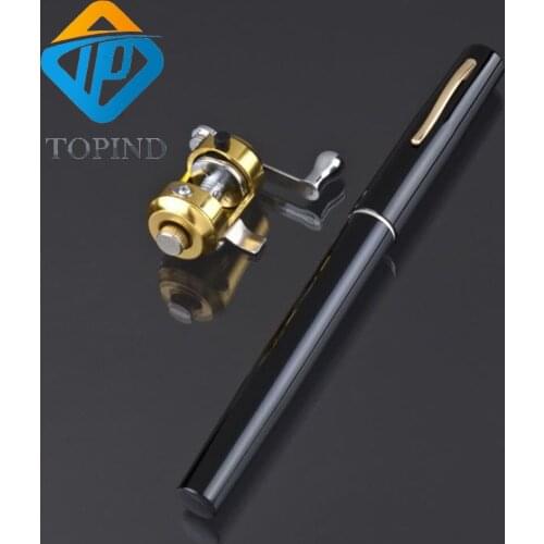 1PC Mini Pocket Ice Fly Fishing Rod and Reel Combos Set Aluminum Alloy TOPIND Pen Fishing Pole Sea Saltwater Freshwater Kit