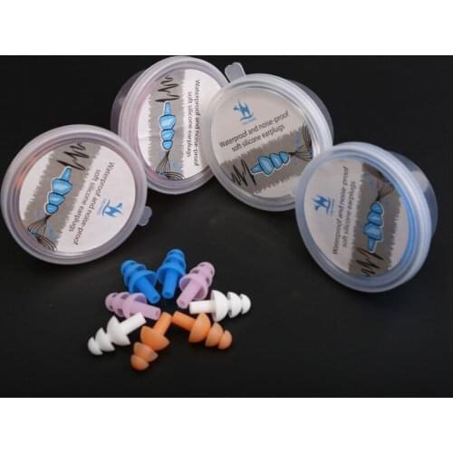 10pcs=1box Soft Silicone Ear Plugs Protection Earplugs Sound Insulation for Travel Sleeping Waterproof Noise Reduction