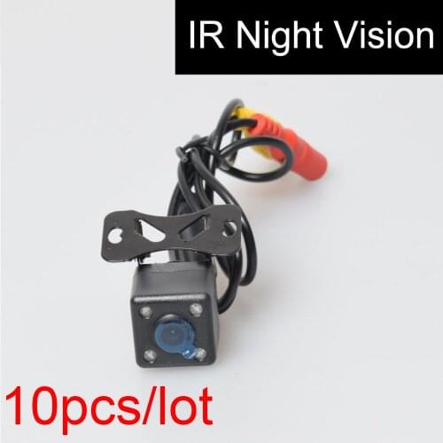 10pcs Car Auto Automotive Reverse Backup Camera 4 Infared Night Vision IR Lights Free 6M / 20FT RCA Video Extension Cable 10PCS