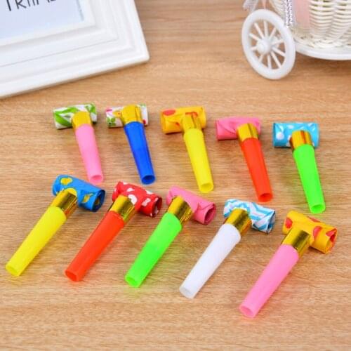 10Pcs/Lot Childrens Birthday Party Noise Makers Dots Blowouts Festival Funny Prop Pinata Kids Party Favors Gift Horn Whistle