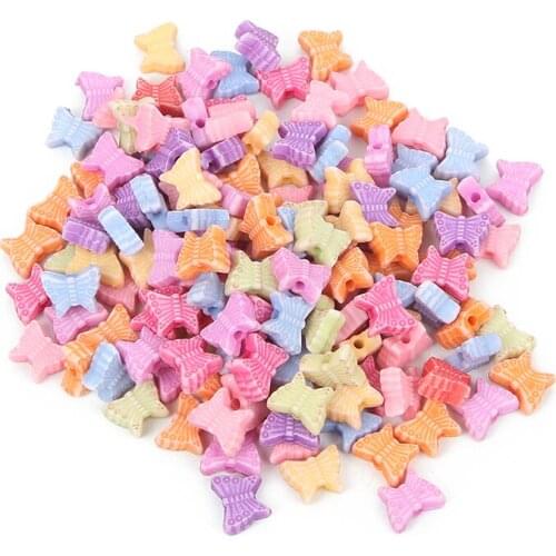 100pcs/lot Mixed Butterfly Shape Acrylic Beads Charm Loose Spacer Beads For Jewelry Making DIY Needlework Bracelet Accessories