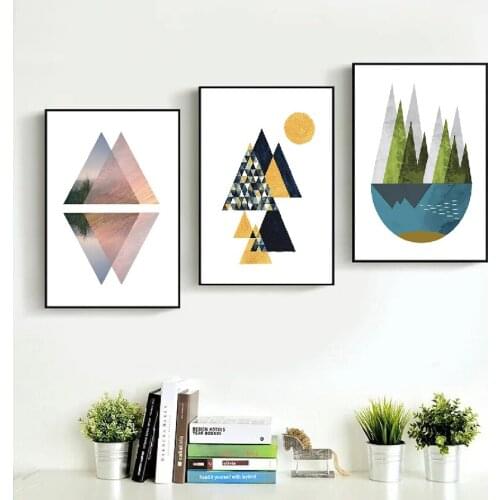 Geometric Abstract Landscape Decorative Painting Canvas Art Wall Pictures for Living Room Nordic Minimalist Decoration Unframed