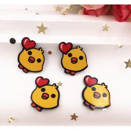 Kawaii LOVE Chick Flatback Acrylic sheet Miniature pattern applique 12PCS scrapbook DIY Home Decor crafts