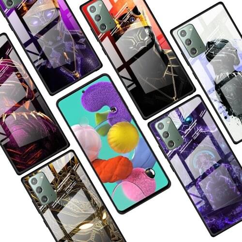 Marvel Black Panther for Samsung Galaxy Note 20 Ultra 10 Lite Plus 9 8 5G A70 A50 A40 A30 A20 Tempered Glass Phone Case