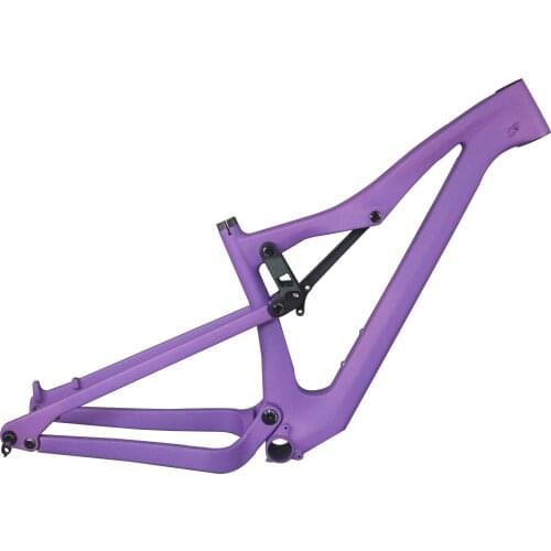 Custom Purple Paint 27.5/29er Full Suspension BB92 MTB Frame FM10 Thru Axle 148x12mm/142*12mm