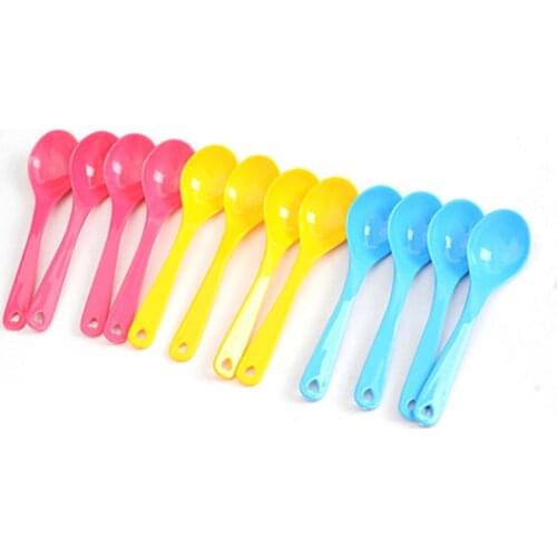 Childrens Anti-hot Training Spoon Tableware Baby Learning Dish with Spoon Fork PP Temperature Sensing Baby Feeding Spoon