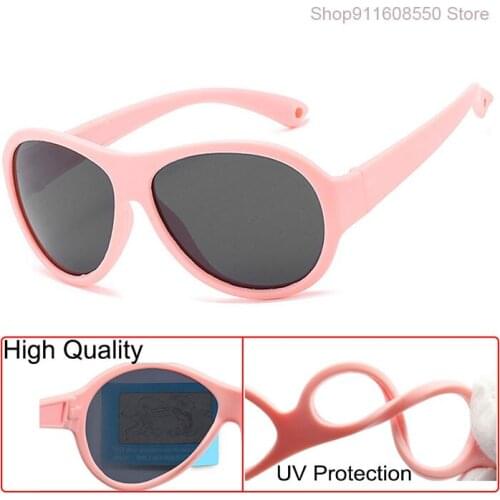 GOZLUGU Children Square Polarized Sunglasses Kids Silicone Safe Sun Glasses Girls Boys UV400 Coating Mirror