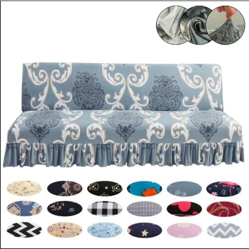 Stretch Floral Folding Sofa Bed Cover Skirt Edge Elastic Flamingo No Armrest Sofa Bedspread Plaid All-inclusive Couch Protectors
