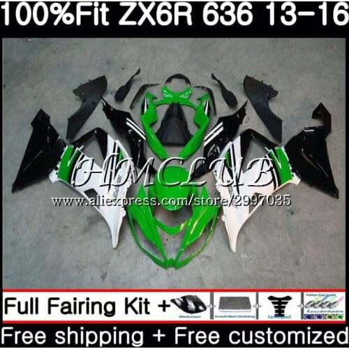 Injection For KAWASAKI NINJA ZX-636 ZX-6R Green white 2013 2014 2015 2016 52HC.6 ZX 636 600CC ZX 6R ZX6R 13 14 15 16 Fairings