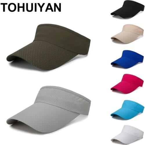 2021 New Visor Hat For Men Spring Summer Breathable Mesh Sun Cap Casual Women Adjustable Sunscreen Hat UV Protection Sports Caps