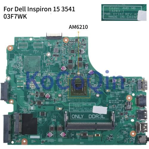 KoCoQin Laptop motherboard For Dell Inspiron 15 3441 3541 3442 3542 A4-AM6210 Mainboard 13283-1 CN-03F7WK 03F7WK