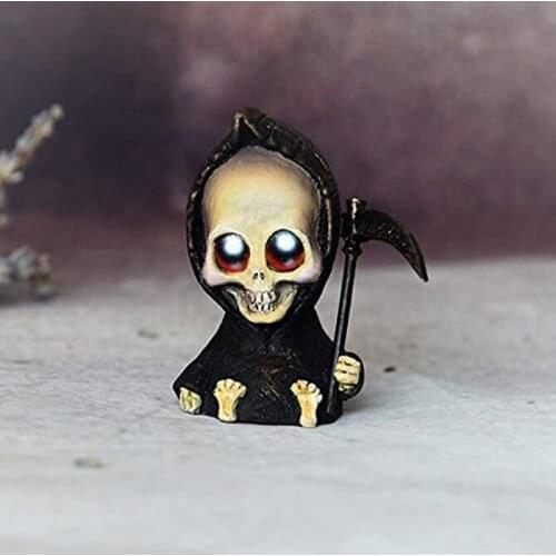 Mini Baby Grim Reaper Statue Gothic Statue Decor Reaper Harbinger of Death with Baby Sitting Figurine Ornament Angel of Death