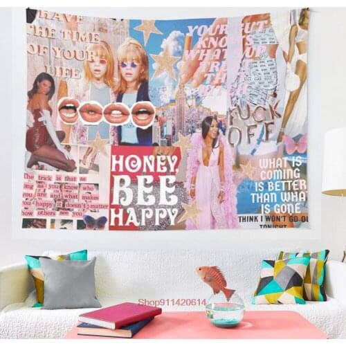 FASHION COLLAGE tapestry More Size home living room bedroom decorative wall blanket