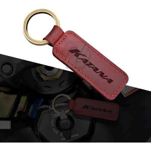Motorcycle Cowhide Keychain Key Ring Fits for Suzuki KATANA 125 250 400 Key