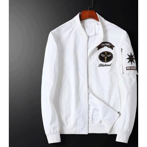 Luxury New Rib Men Sleeve Embroidered Bee volitant Striped High couple Baseball Coats & Jackets Abstract digital coat Motor #M32