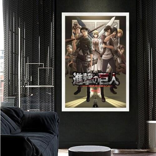Print Home Decor Nordic Style Attack On Titan Anime Painting Wall Art Canvas Picture Watercolor Poster Modular For Living Room