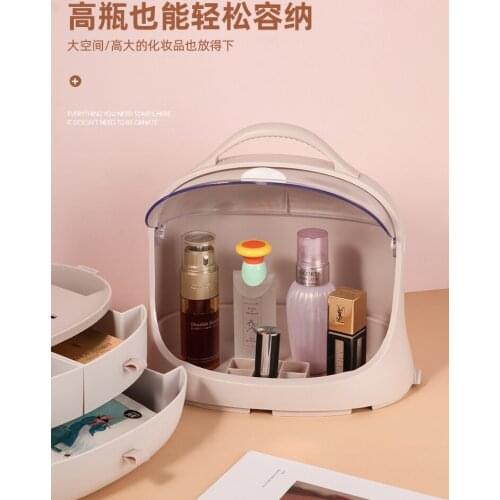 Simple Dustproof Cosmetics Storage Box Net Red Girl Dressing Table Skin Care Products Lipstick Desktop Shelf