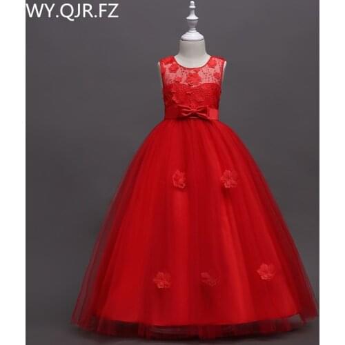 BH591#Red blue Bubble skirt Princess performance Flower Girl Dresses long wedding party prom dress wholesale childrens clothes