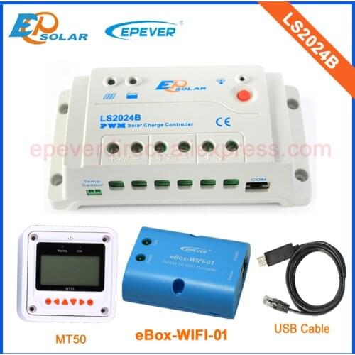 LS2024B LandStar series PWM EPEVER Solar panels regulator 20A controller Wifi eBOX and MT50 remote Meter USB communication cable