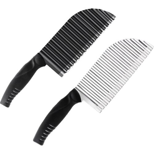 High Hardness Stainless Steel Crinkle Potato Cutter Handheld Chipper Chopper Home Kitchen Wavy Blade Cutting Tool