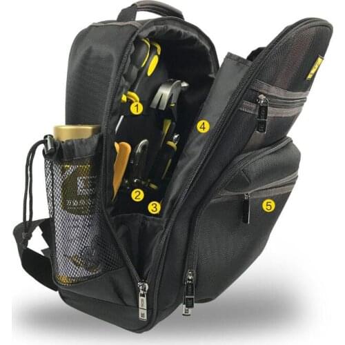 Shoulder Kit Multifunctional Tool Backpack 1680D Waterproof Wear Tool Storage Bag Electrician / Woodworking Tool Backpack
