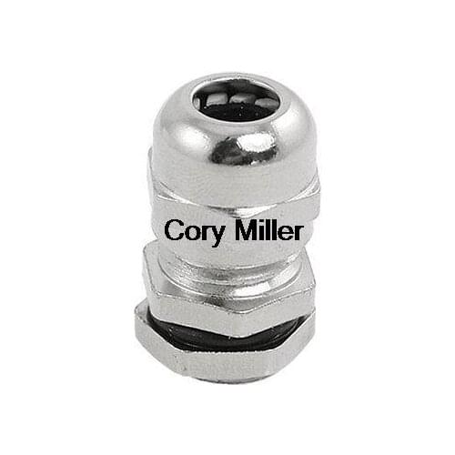 Silver Tone Stainless Steel 3-6.5mm M12 x 1.5 Waterproof Cable Gland