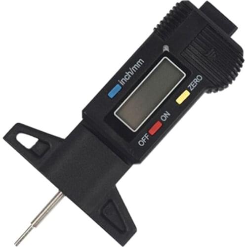 Car Tyre Tire Tread Depth Tester Gauge Digital LCD Display Caliper Measurer Tool Y4UA