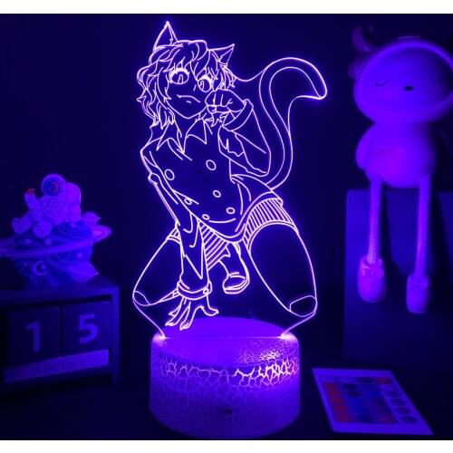 Anime Led Lamp Hunter X Hunter Nightlight Neferpitou Figure Bedside Lamp for Kid Bedroom Decor Birthday Manga Gift 3d Led Light