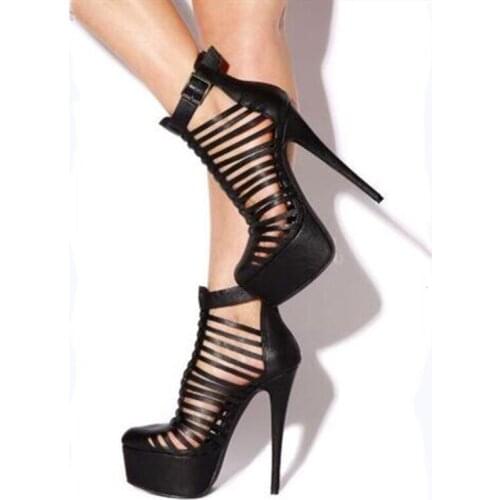 SHOFOO shoes,Fashion lady sandals, about 14.5cm high heel sandals, womens sandals, large size sandals. SIZE:34-45