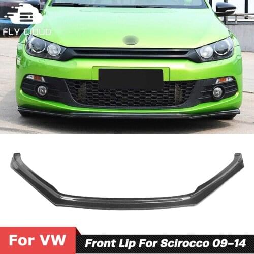Carbon Fiber Material Front Bumper Shovel Spoiler Chin Lip For VW Scirocco Car Body Kit 2009-2014