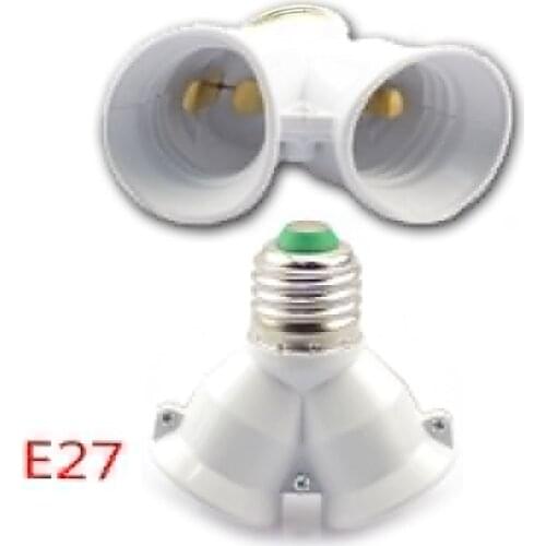 1 Turn 2 Lamp Adapter Converter E27 Turn 2 X E27 Bulbs Adapter Converter E27 Base Female Socket Holder Converter For Light LED