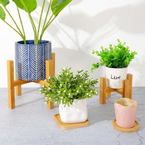 1PCs Flower Pot Rack Strong Free Standing Bonsai Holder Home Garden Indoor Display Plant Stand Shelf Wood Planter Pot Trays