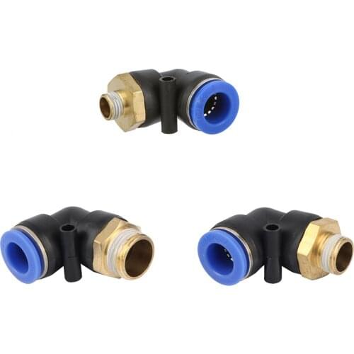 14mm x 1/4" 3/8" 1/2" 3/4" Male Thread 90 Degree Elbow Quick Connector Pneumatic Air Pipe Irrigation Tube Adapter Fittings