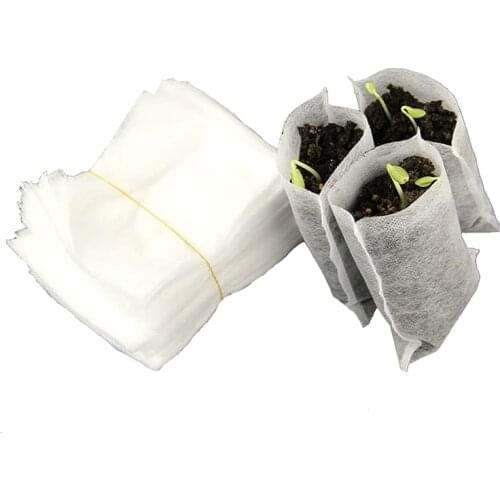 200Pcs Degradable Non-Woven Plant Grow Bags,Fabric Seedling Raising Pots Container for Plants Growing/Home Garden Supply