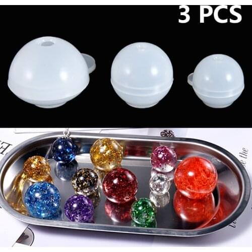 3pcs Set DIY Crystal Drop Mold Universe Star Ball Silicone Mold DIY Epoxy Resin UV Crystal Ball Handmade Jewelry Pendant Tool