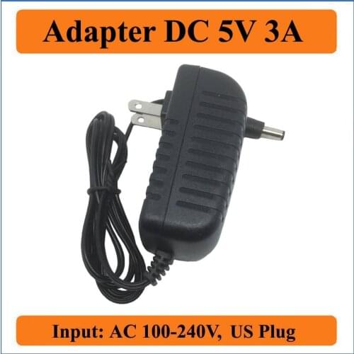 5V 3A US Plug AC DC Adapter 5 Volt 3Amp Power Adapter AC 100-240V Input to DC 5V outputs, 5.5mm x 2.1-2.5mm jack size Wall Plug