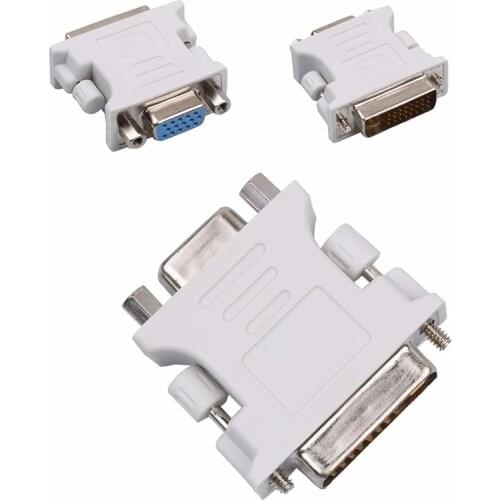 5 Pcs/lot DVI-I 24+5 Pin DVI Male to VGA Female Video Converter Adapter for PC laptop HDTV LCD DVD Computer Projector