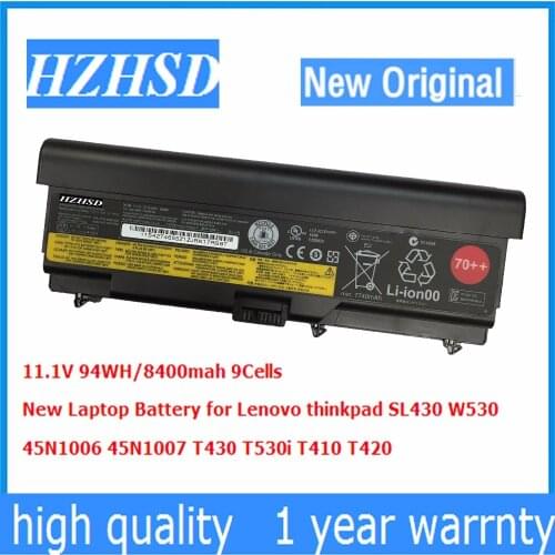 11.1v 94wh/9cell New Original T430 Laptop Battery for Lenovo thinkpad T530 W530 T430i L430 530 SL430 T410 T420 45n1007 45n1006