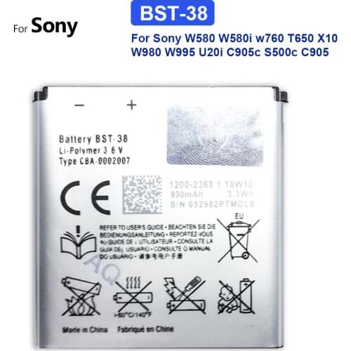 BST-38 Phone Battery For Sony Ericsson W995 C510 C902 C905 K770I K850 W580I R306 W980 Z770i K770 930mAh + Track Code