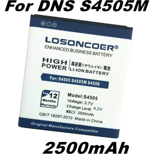 LOSONCOER 2500mAh S4505 For DNS S4505 S4506 S4505M Good Quality Phone Battery Batteries