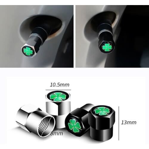 Car Accessories Wheel Tire Stem Caps Decoration Clover Logo Valve Cover for BMW Volkswagen Dodge Skoda Chevrolet Land Rover Kia